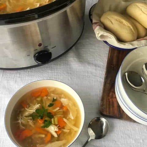 Slow cooker Whole Chicken Soup
