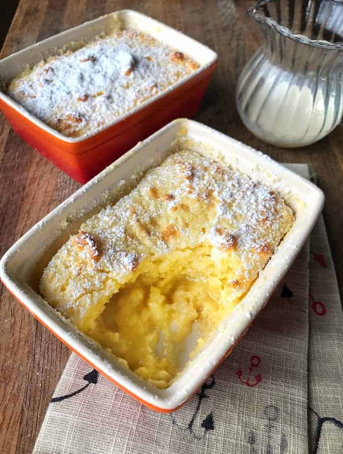 Lemon delicious self saucing pudding 