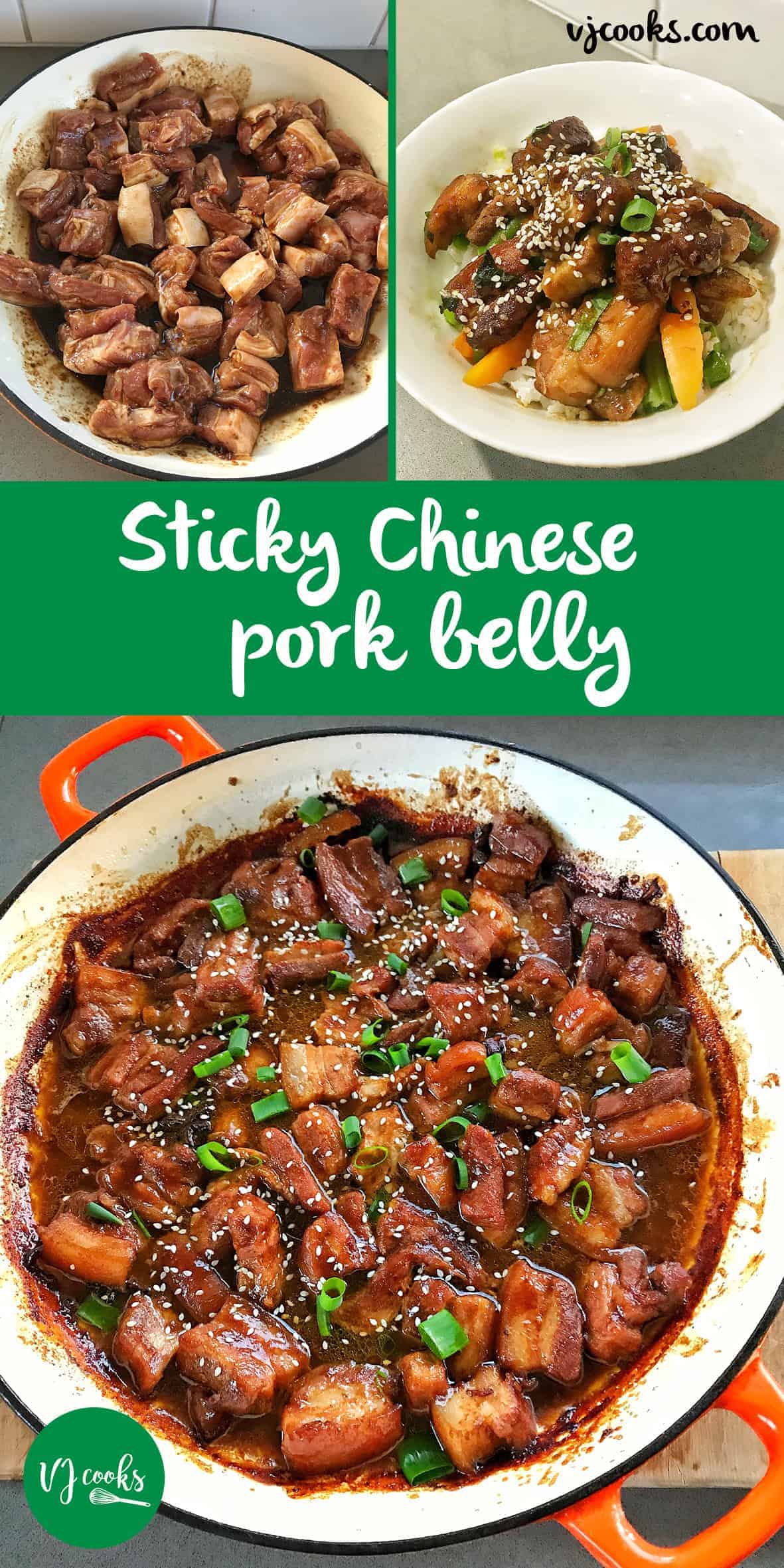 Sticky Chinese Pork Belly with 5 spice. Recipe by VJ cooks. #vjcooks #porkbelly #5spicepork 
