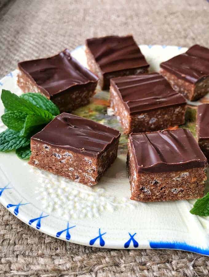Delicious no-bake dark chocolate peppermint slice, easy recipe from VJ cooks