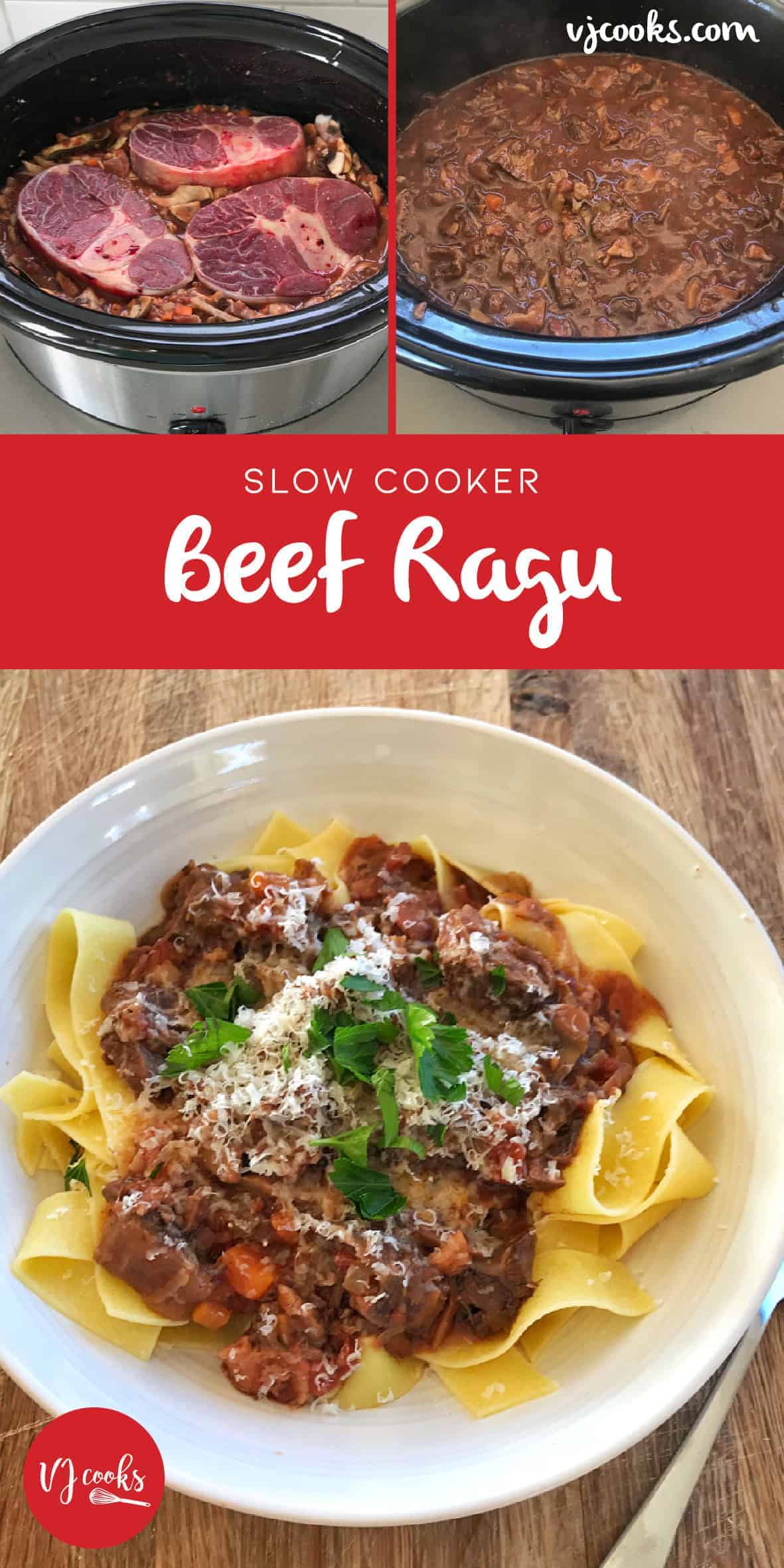 Slow cooker beef ragu 