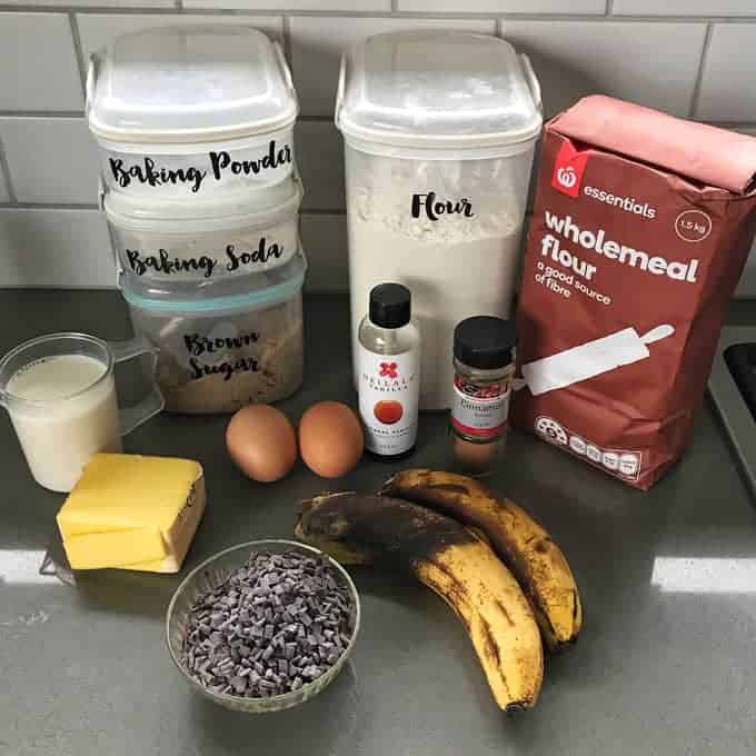 banana chocolate chip loaf, easy recipe by VJ cooks 