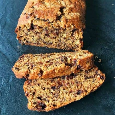 banana chocolate chip loaf, easy recipe by VJ cooks