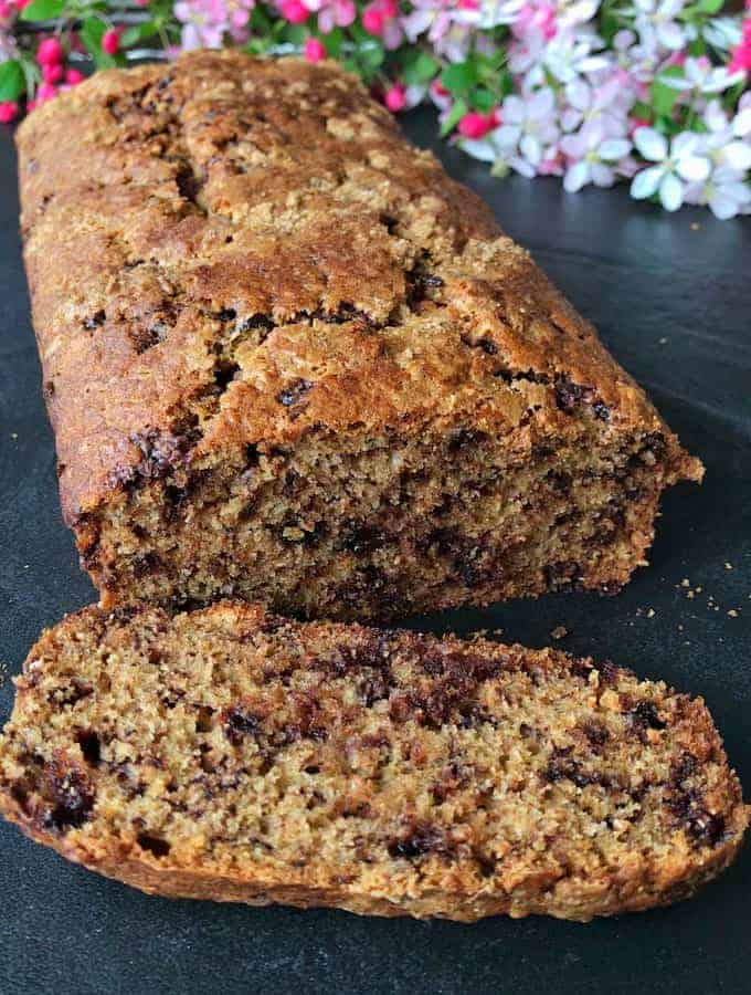 banana chocolate chip loaf, easy recipe by VJ cooks 