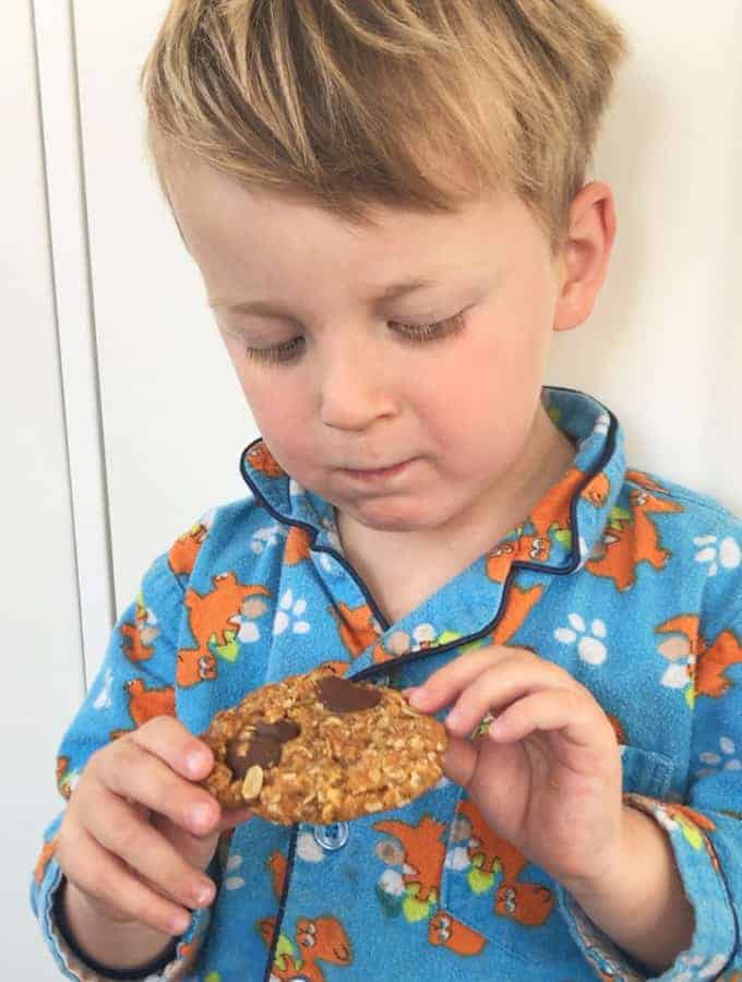 Easy ANZAC Biscuits with chocolate buttons recipe by VJ cooks