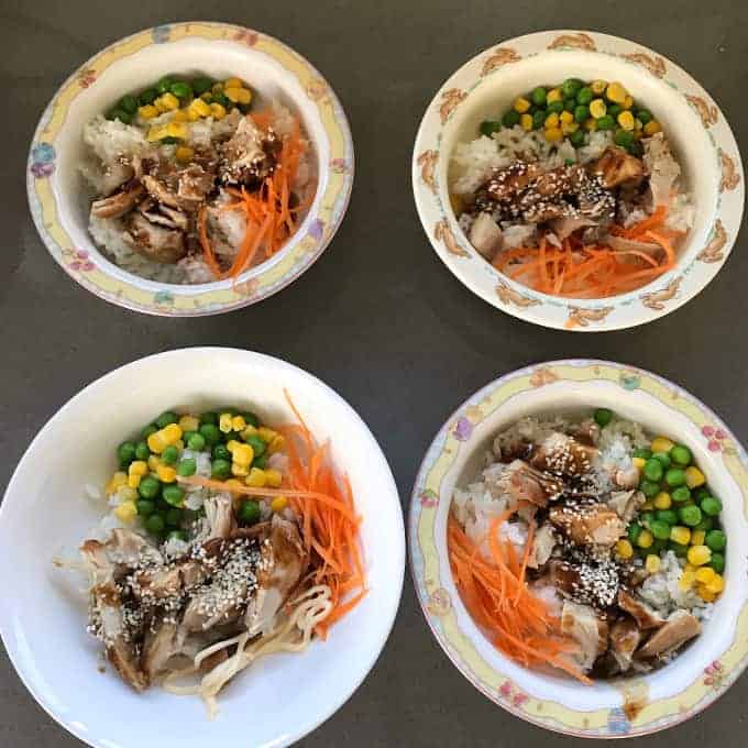 VJ cooks teriyaki chicken bowls 