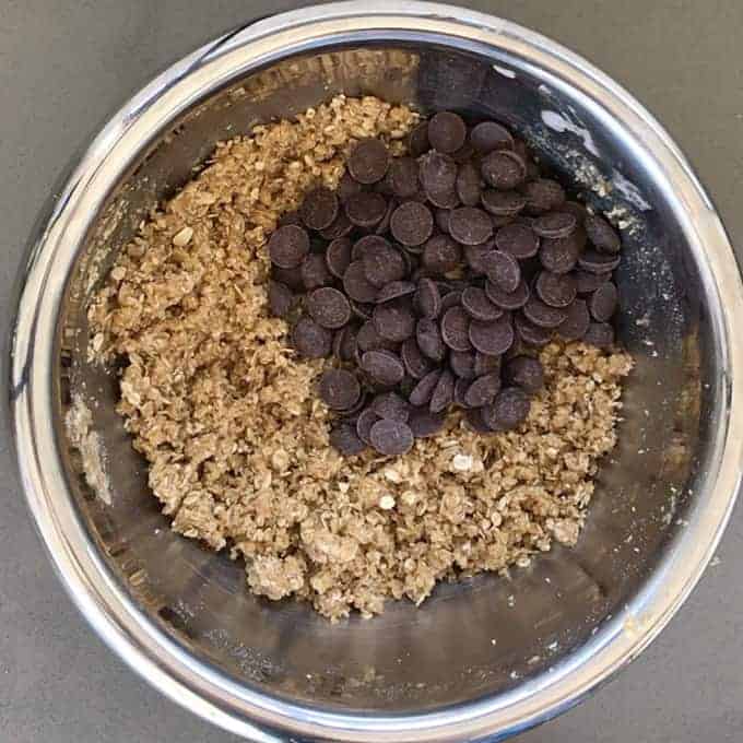 Easy ANZAC Biscuits with chocolate buttons recipe by VJ cooks