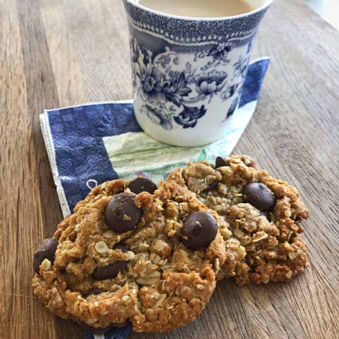 Easy ANZAC Biscuits with chocolate buttons recipe by VJ cooks