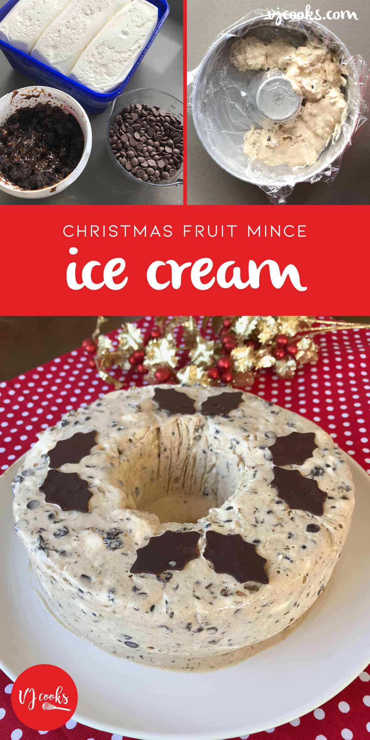 VJ cooks Christmas fruit mince ice cream 