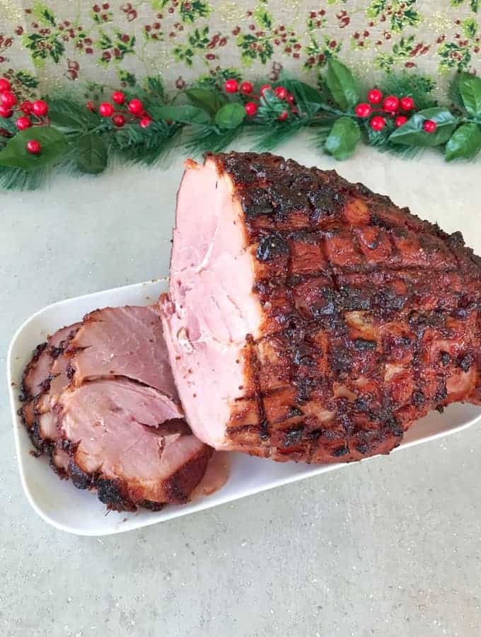 Christmas ham with cranberry glaze
