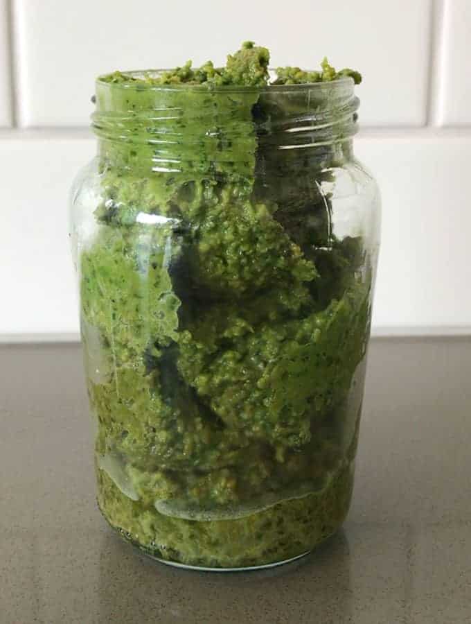 homemade cashew and basil pesto recipe by VJ cooks 