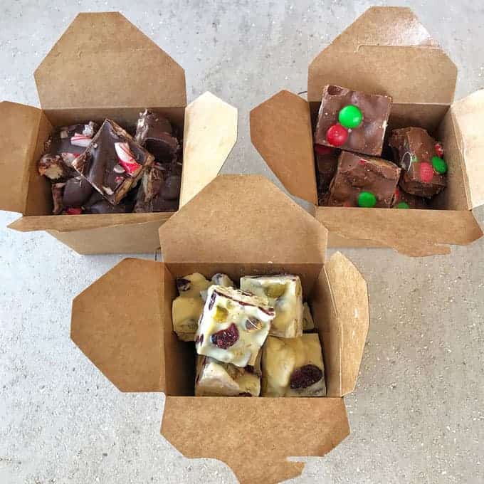 Christmas rocky road in gift boxes