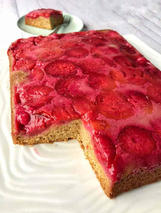 Upside down plum cake easy recipe by VJ cooks 