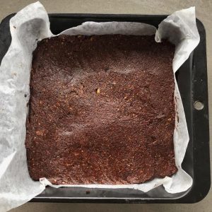 VJ cooks raw chocolate slice 