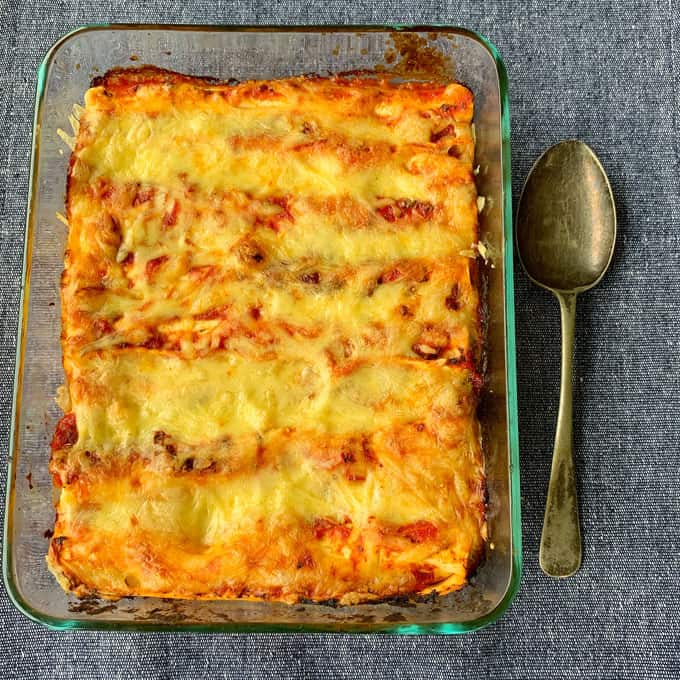 Courgette and ricotta cannelloni 