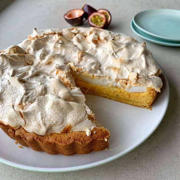 Easy bake passionfruit meringue pie - recipe by VJ cooks