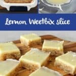 The process of making Lemon Weetbix slice.