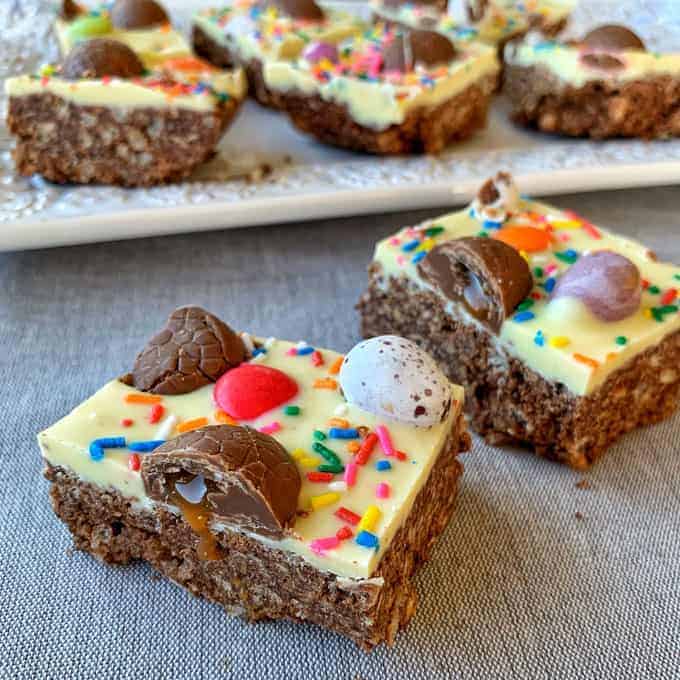 No-bake Chocolate Easter Egg Slice