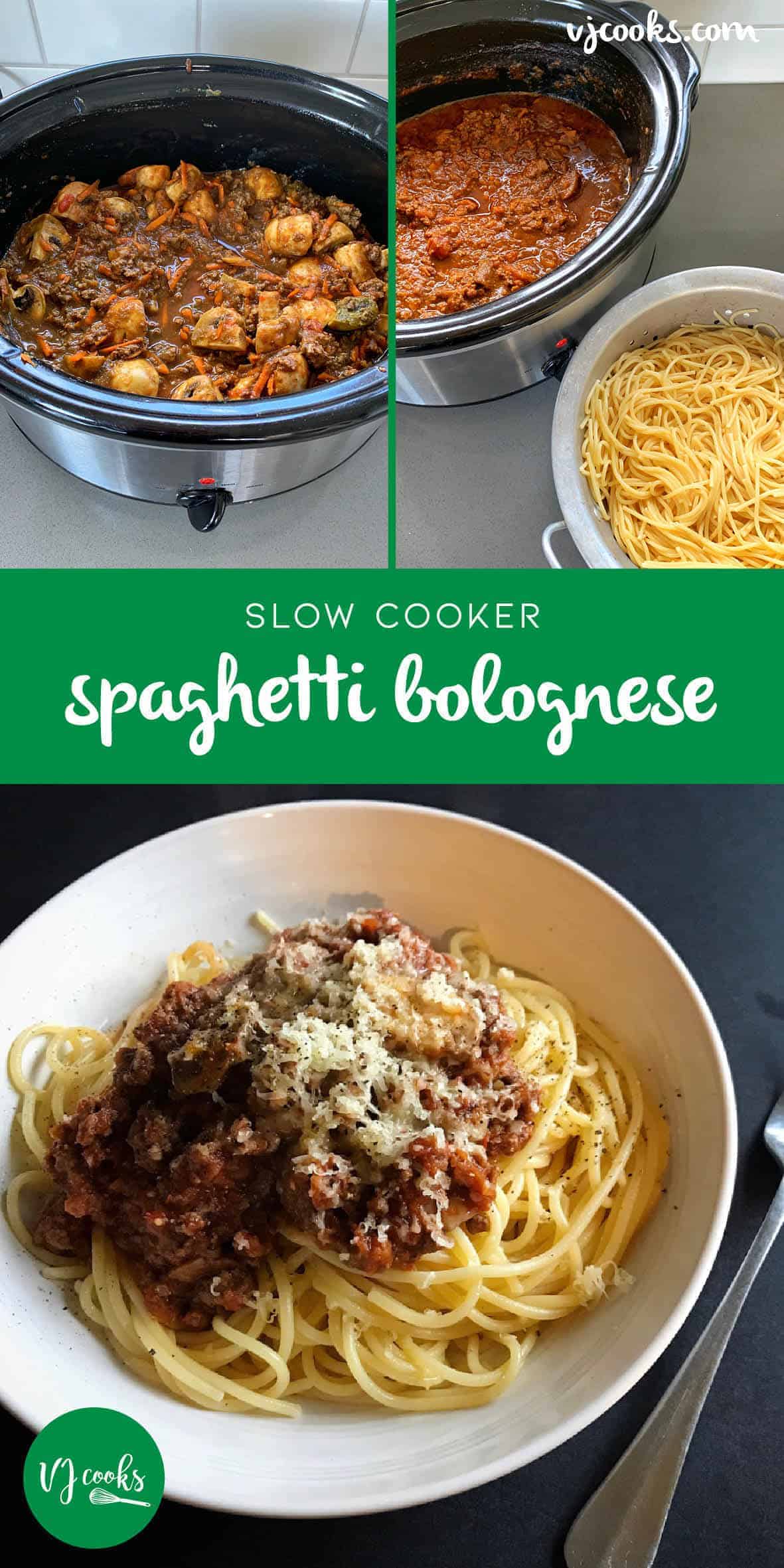 Slow Cooker Spaghetti Bolognese - VJ Cooks