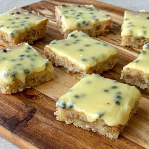 Passionfruit weetbix slice