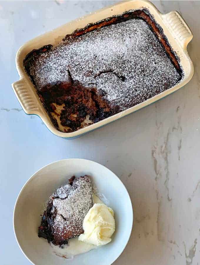 vj cooks chocolate and banana self saucing pudding