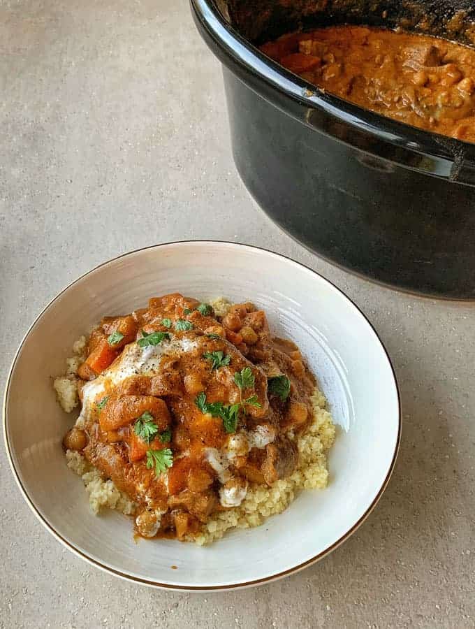 vj cooks slow cooker Moroccan lamb with apricot and chickpeas 