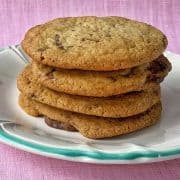 Chocolate chunk cookies in a pile recipe from VJ cooks