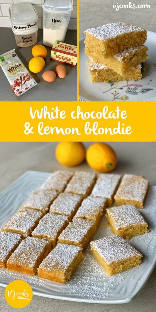 vj cooks white chocolate and lemon blondie 