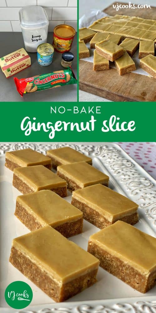 VJ COOKS no bake gingernut slice 