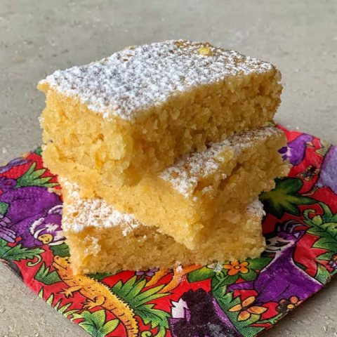 Lemon and white chocolate blondie