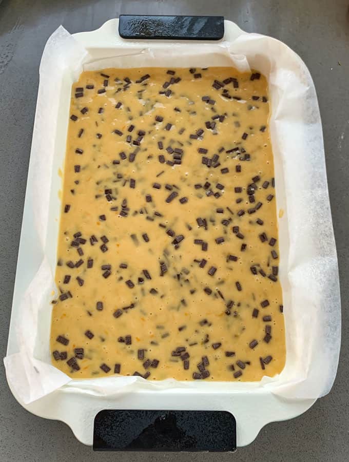 vj cook orange blondie with dark chocolate chips 