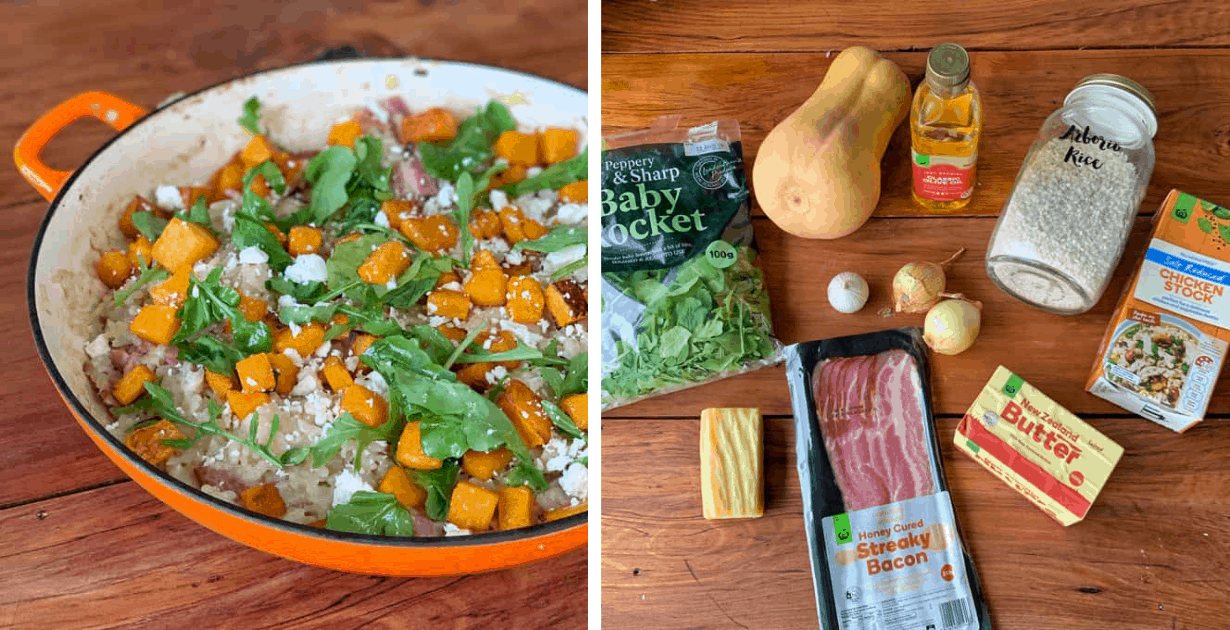 bacon and butternut baked risotto 