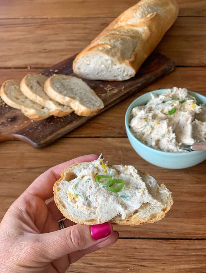 Smoked trout dip with crusty bread