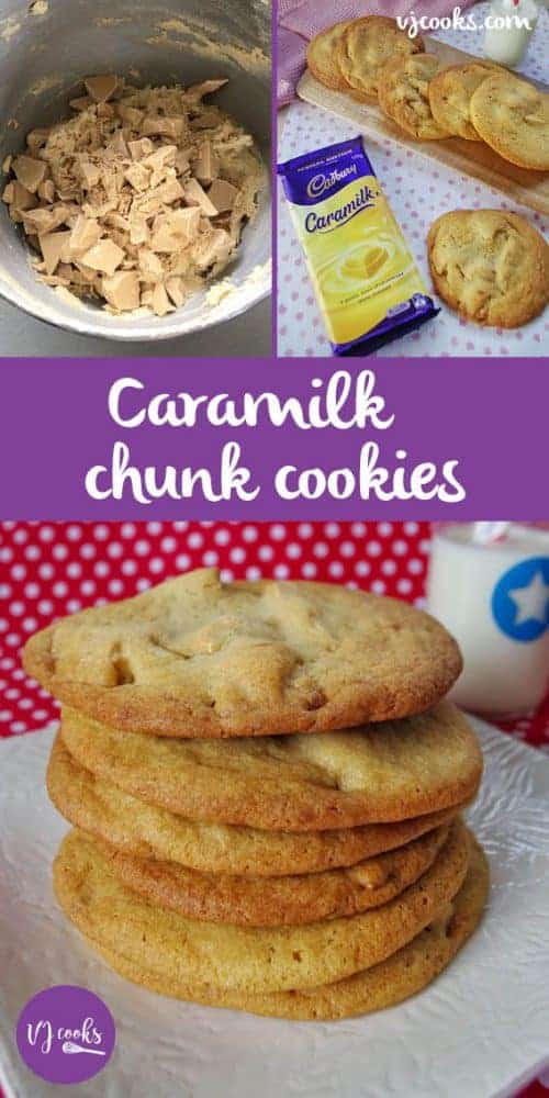 caramilk chuck cookies recipe by vj cooks 