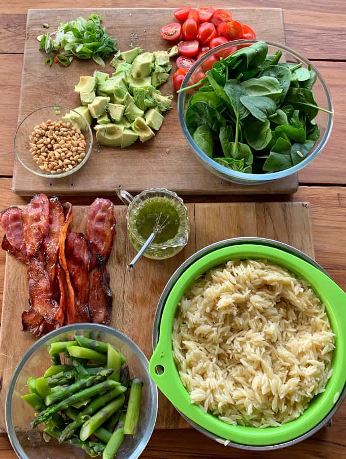 VJ cooks Asparagus and bacon pasta salad