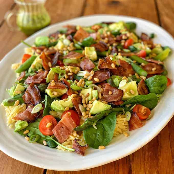 VJ cooks Asparagus and bacon pasta salad