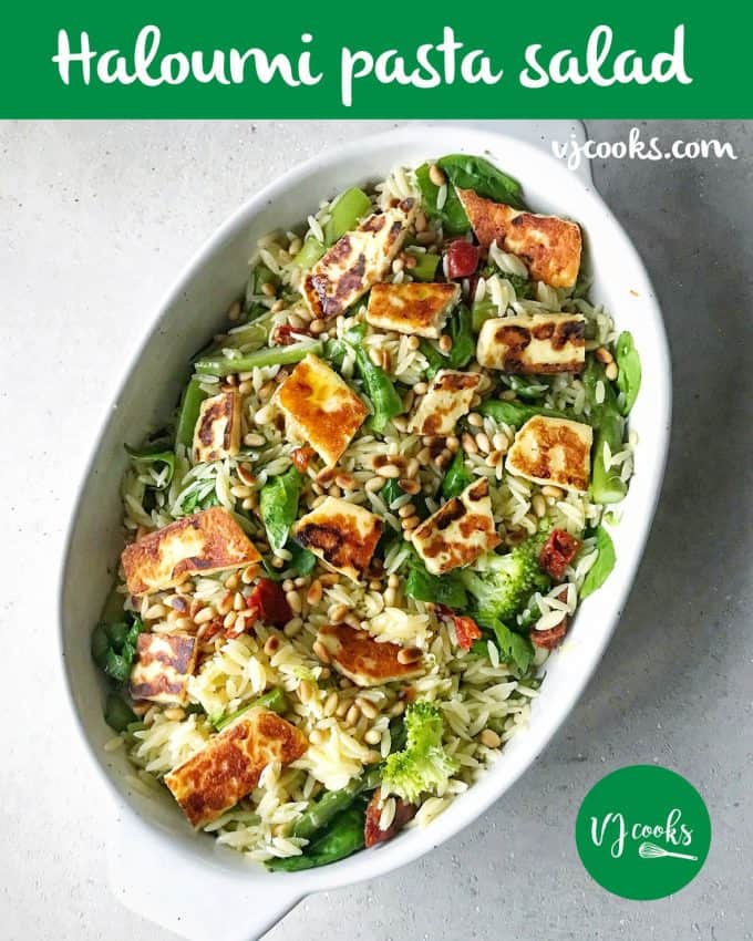 Orzo and haloumi salad - VJ Cooks