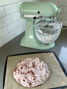 Chocolate cherry pavlova