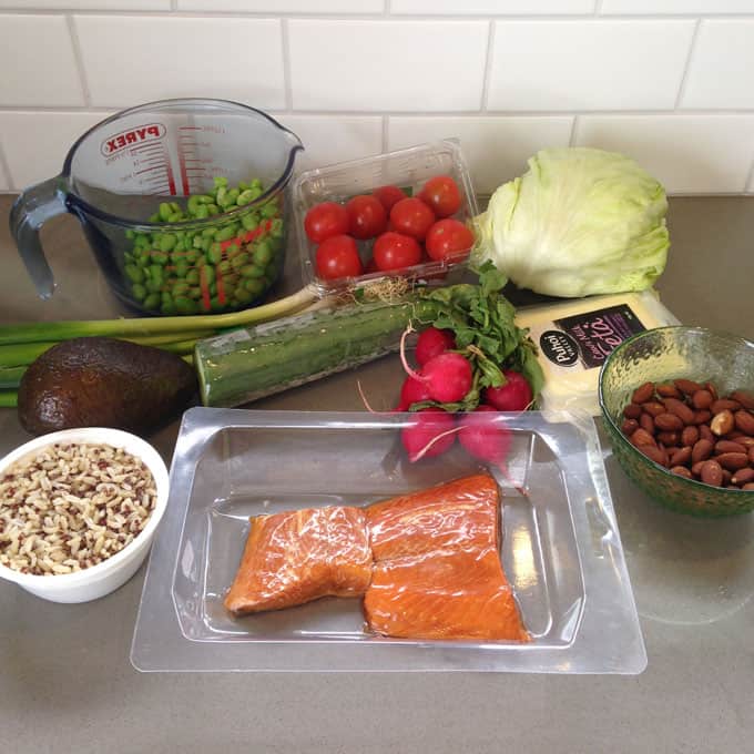 Salmon salad ingredients