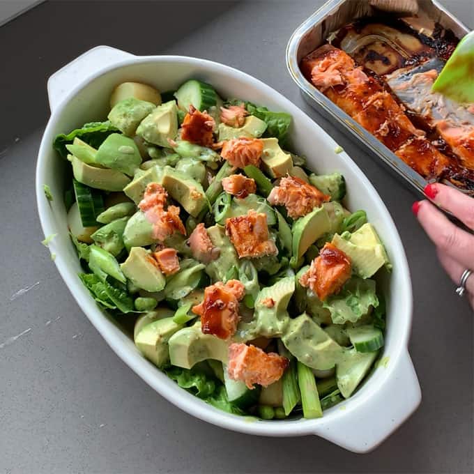 Salmon Potato Salad assembly