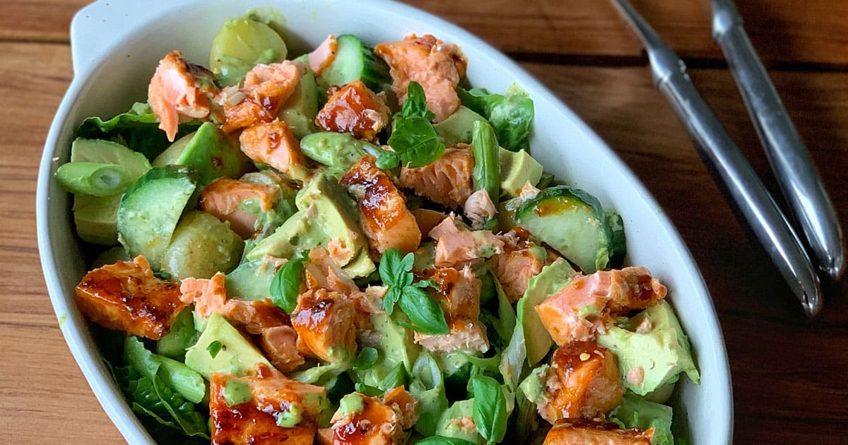 Grilled Salmon and Potato Salad - VJ Cooks