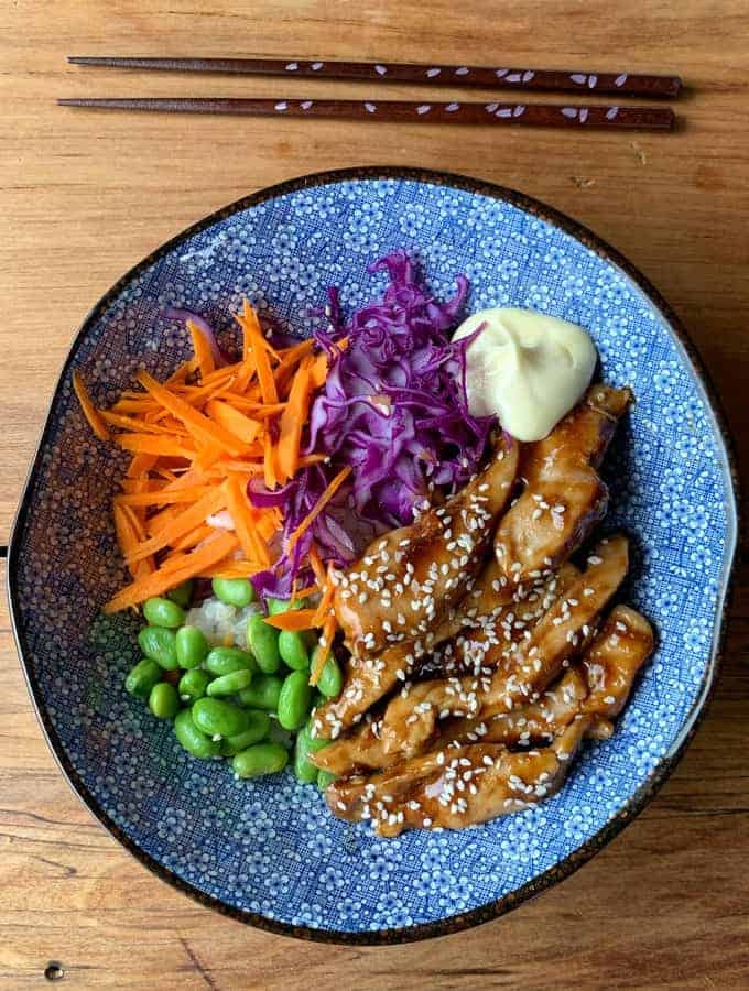 Quick teriyaki chicken bowls - VJ Cooks