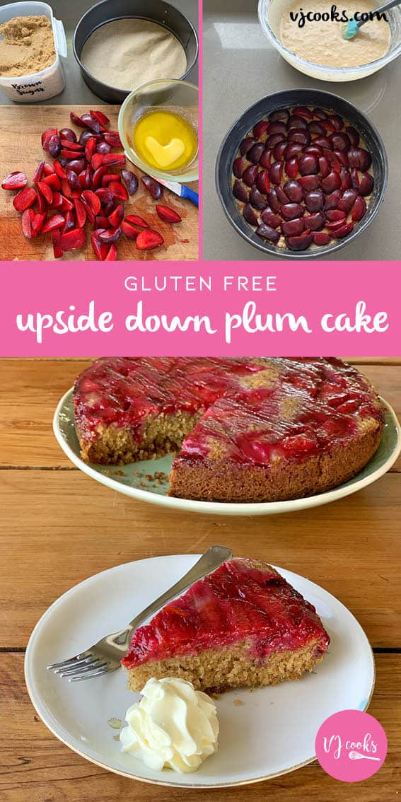 upside down gluten free plum cake