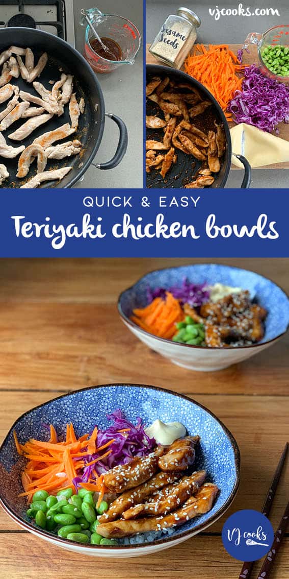 Easy teriyaki chicken bowls - recipe by VJ cooks