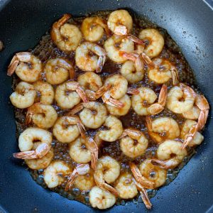 Honey and chilli sticky prawn rice bowls