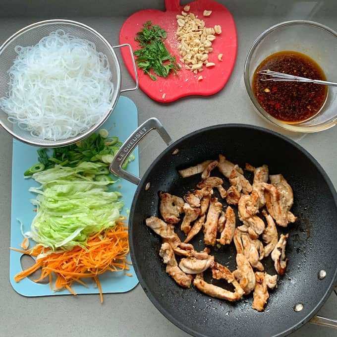 Vietnamese chicken noodle salad