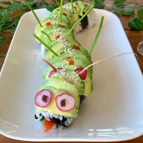 Teriyaki chicken sushi caterpillar