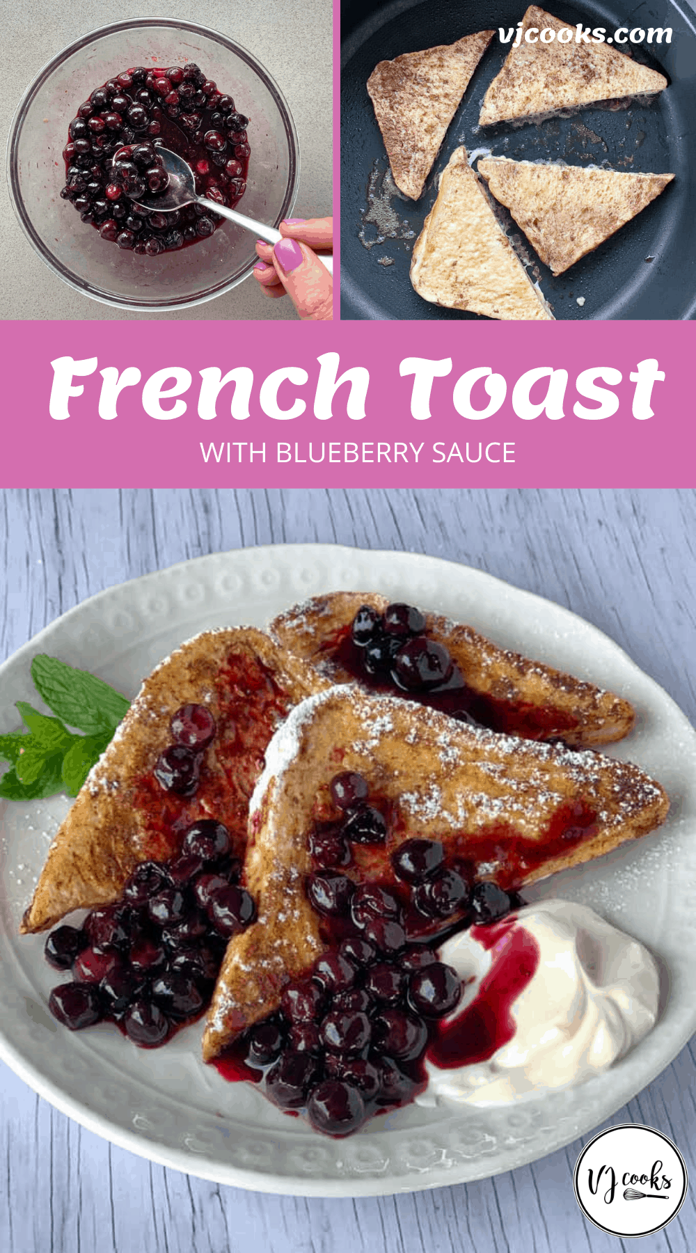 French Toast with blueberry sauce