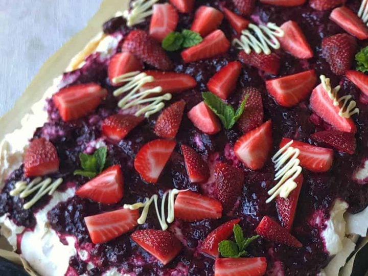 Super sized berry pavlova