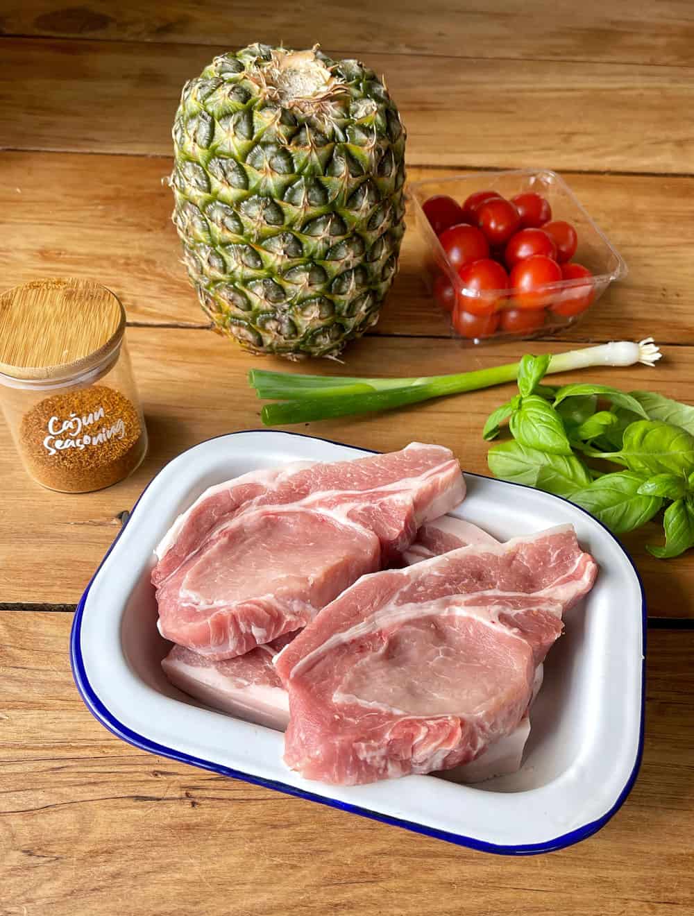 Cajun pork chops with pineapple salsa